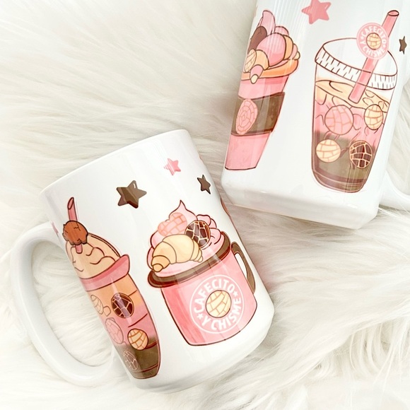 Cafecito Y Chisme Mexican Sweet Bread Large 15 oz mug - Picture 2 of 8